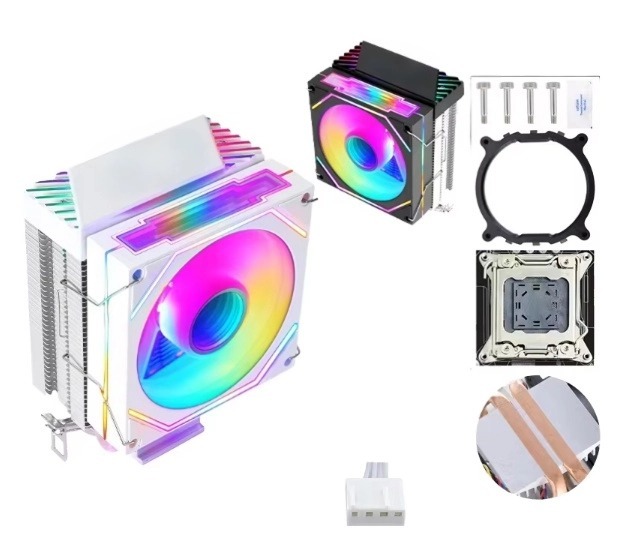 CPU Cooler 2 Heat Pipes 90 mm Air Cooling Fan for X79 X99 Motherboard Quiet Illuminated 3PIN 4PIN 12V RGB LED