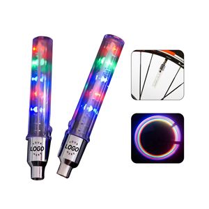 Luz LED para rueda de coche/bicicleta con logotipo personalizado, luz de neón para válvula, con pilas, verde y rojo - Product Image 2