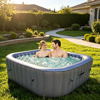 Grande baignoire gonflable rectangulaire pour l'extérieur, bain à remous gonflable pour la famille, jardin