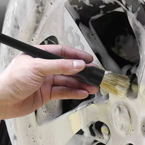 2 Pezzi Spazzole per Lavaggio Auto 100% Naturali in Crini di Maiale, Strumento Portatile per <span class=keywords><strong>Pulizia</strong></span> Interna, Cruscotto, <span class=keywords><strong>Sedili</strong></span>, Finiture Esterne - Product Image 6