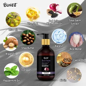 BUNEE anti hair fall Booster control Dandruff Growth anti hair loss Red Onion Shampoo with Curry Leaf