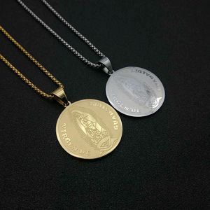 Collar con colgante de la Virgen de Guadalupe de acero de titanio yunnique, joyería religiosa unisex, regalo, cadena de acero inoxidable SM999 - Product Image 1
