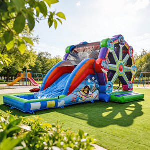 Castillo Inflable de Spider-Man con Tobogán y Rueda de la Fortuna, de Uso Comercial, Casa de Brinco de PVC para Niños, Fácil de Instalar - Product Image 1