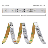Bande LED flexible RGB 5050 double face, 20 m, 60 LED/m, DC24V, découpable, pour éclairage décoratif d'armoires intérieures