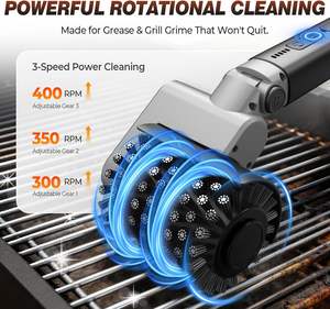 Cepillo Eléctrico para Parrilla de Exterior, Cepillo Giratorio de 3 Velocidades para Barbacoa, Cepillo de Limpieza de Parrilla de Acero Inoxidable 304 - Product Image 3