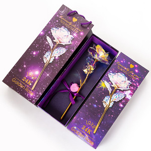 Sevenstar ดอกกุหลาบสีรุ้งคุณภาพสูงกุหลาบชุบทอง24K พร้อมแฟลช - Product Image 1