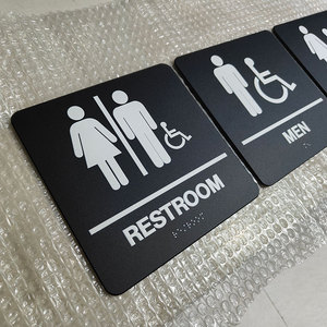 Panneau de sortie accessible au braille conforme ADA, panneaux d'évacuation tactiles noirs avec braille - Product Image 6