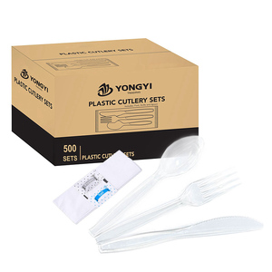 ชุดช้อนส้อมมีดแบบใสชุดเครื่องใช้บนโต๊ะอาหารช้อนพลาสติกแบบใช้แล้วทิ้งสำหรับบรรจุภัณฑ์อาหารอย่างรวดเร็วเป็นมิตรกับสิ่งแวดล้อม - Product Image 6