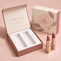 Boîtes d'emballage personnalisées pour rouge à lèvres et gloss, boîtes cadeaux cosmétiques rigides en carton de luxe avec insert en EVA, fabricant