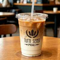 Gobelets jetables transparents personnalisés avec logo imprimé, 16 oz et 24 oz, pour matcha, boba, thé au lait, café glacé, smoothie, en plastique PET, avec couvercles et pailles