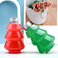 Bouteille de boisson en PET de 500 ml en forme de sapin de Noël avec bouchon en aluminium, contenant en plastique pour lait, jus, soda, boissons énergisantes
