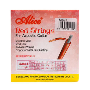 Cuerda <span class=keywords><strong>de</strong></span> Guitarra Acústica <span class=keywords><strong>Ligera</strong></span> Alice A206Cl Roja 123, Cuerda Individual/Juego, Hecha en Guangdong - Product Image 4