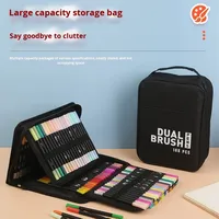 Ensemble de stylos feutres double-tête Leyi en tissu Oxford pour aquarelle, pour le dessin artistique des enfants, gribouillage coloré, lavable, en PP souple