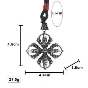 สร้อยคอสแตนเลสพระพุทธเจ้าเครื่องรางสร้อยคอจี้ Vajra คลาสสิกพระพุทธผู้หญิงเครื่องประดับย้อนยุค - Product Image 2