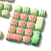 Akko Watermelon Keycap Set 5-side Dye Sub Custom PBT Keycaps Language MOG Green Keycaps