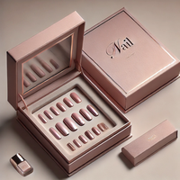 Boîtes d'emballage en carton rigide recyclé écologiques personnalisées, doublées d'éponge, couleur personnalisée, boîte de luxe fantaisie pour faux ongles