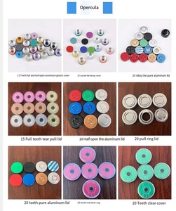 Custom Logo 13mm Aluminum Pharma Vial Cap Red Flip Vial Lids <strong>Bottle</strong> Closures With Customized Logo - Product Image 2