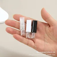 Botol Sampel Kaca Transparan 1ml Portabel, Botol Isi Ulang Parfum Mini Tipe Tekan dan Botol Penetes untuk Krim Mata