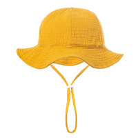 Sombrero de Sol para Bebé de Muselina con Protección Solar UPF 50+, Sombrero de Cubo de Algodón para Bebé, Sombreros de Playa de Verano con Ala Ancha para Niños y Niñas