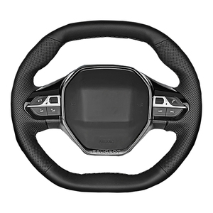 Housse de volant de voiture en cuir microfibre pour <span class=keywords><strong>Peugeot</strong></span> <span class=keywords><strong>E</strong></span>-<span class=keywords><strong>208</strong></span> 2020 508 <span class=keywords><strong>208</strong></span> 2019 2020 3008 4008 5008 2016-2019 - Product Image 4