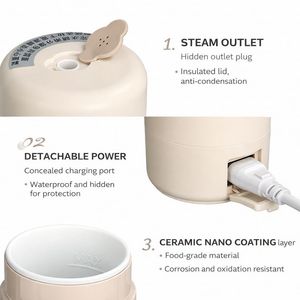 Tasse de voyage <span class=keywords><strong>Nespresso</strong></span> rechargeable USB, chauffante, en métal, 24 oz, bouilloire portable isolée pour l'Inde, électrique pliable - Product Image 5