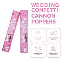 Logo personnalisé Cannon à confettis pour célébration de mariage avec cœur blanc