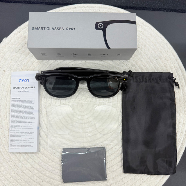 8MP Camera Glasses CY-01 Audio AI Translator and Video Recording Function Wearable Headset WIFI Connectivity Smart Sunglasses