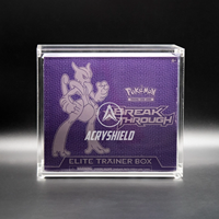 Boîte de protection transparente en acrylique pour cartes Elite Trainer Box avec couvercle magnétique puissant