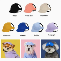 Casquette de baseball pour chien d'extérieur, chapeau de protection solaire en toile avec trous pour les oreilles et sangle réglable pour chiots et chiens de taille moyenne