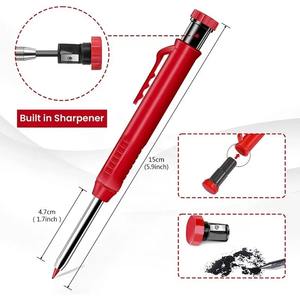 X1111-2 Standart Katı Marangoz Kalemi Uzun Burunlu Derin Delik Mekanik Renkli Kalem İşaretleyici Marangozluk Aletleri Dahili Kalemtıraş - Product Image 2