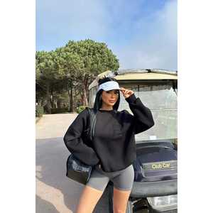 Sweat-shirt et sweat à capuche noir pour femme avec broderie E - Product Image 3