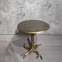 Table d'appoint et table basse d'angle en alliage d'aluminium style vintage, effet vieilli, idéale pour les hôtels, les villas, les cafés et les bars à cigares