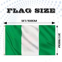 Drapeau nigérian 3x5 pieds, grande quantité, excellent prix, motif personnalisé pour les élections et durable