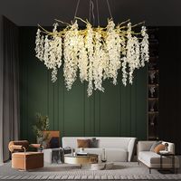 Lustre en cristal de luxe postmoderne pour la maison, idéal pour le salon, la salle à manger, la chambre ou le hall - Base intérieure