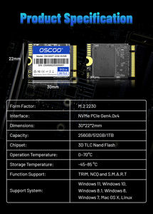 M.2 2230 NVMe Gen4 SSD 1TB для консоли жесткого диска 512GB M2 2230 NVME 1T оптовая продажа высокое качество SSD для паровой палубы 512gb консоли - Product Image 5