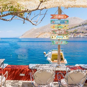 Placas de letrero de madera <span class=keywords><strong>para</strong></span> playa de verano, colgante de pared de madera <span class=keywords><strong>con</strong></span> temática del océano, decoración colorida de letrero de primavera <span class=keywords><strong>para</strong></span> fiesta en la <span class=keywords><strong>piscina</strong></span>, vacaciones en caravana - Product Image 4