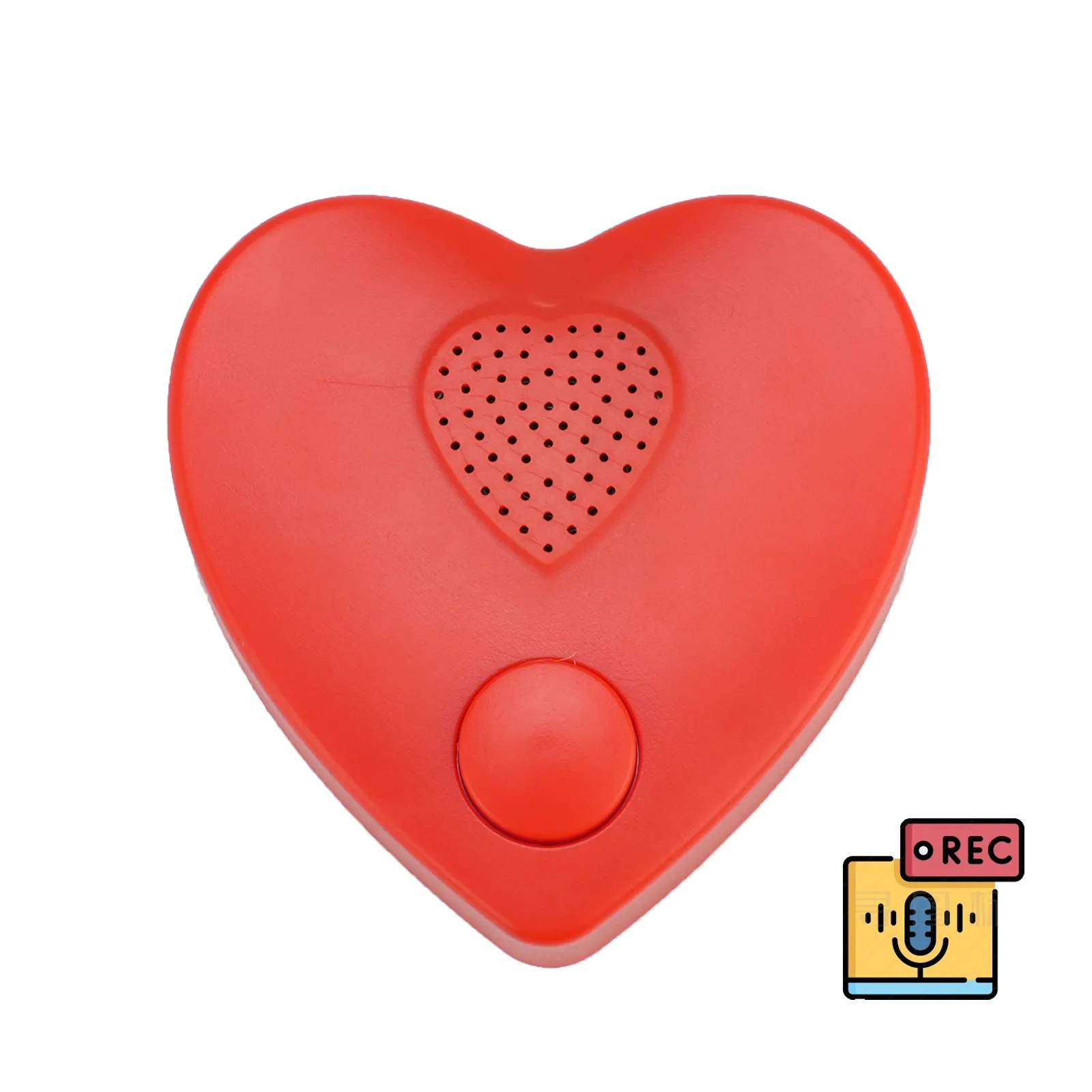 Gravador de voz em forma de coração, caixa de som de plástico, módulo de música para brinquedos de pelúcia, travesseiros de pelúcia, mensagem personalizada