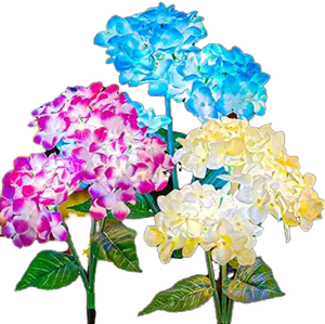 Lámpara Solar LED para Jardín, Diseño de Hortensia Colorida, Dos Modos, Control Remoto, IP65, Panel Solar Amplificado, para Patio y Jardín - Product Image 1