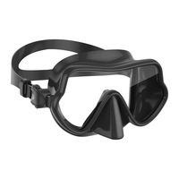 Masque de plongée personnalisé pour adultes avec lentille trempée, design sans cadre, silicone liquide pour la plongée libre, la pêche, la plongée avec tuba et la pêche à la ligne.