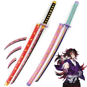 日本刀动漫剑武士刀恶魔杀手剑Kokushibo木制竹角色扮演道具玩具