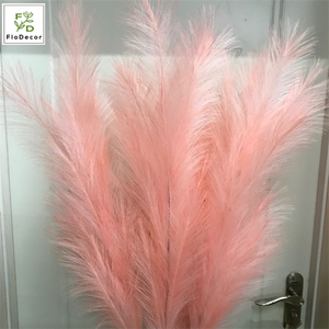 Bouquet de roseaux artificielles, nouveauté, décoration pour fête de mariage, <span class=keywords><strong>fleurs</strong></span> avec plume, naturel, blanc, <span class=keywords><strong>rose</strong></span>, vente en gros - Product Image 6