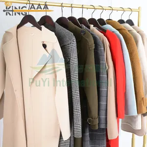 korea winter used clothing ladies worsted long coat tweed short jackets second hand clothes in bales 100KG