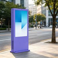 Pantalla Táctil de 49 Pulgadas, Resistente al Agua, Aire Acondicionado, Tótem LCD para Exteriores, Señalización Digital con Soporte de Pie para Playa o Centro Comercial