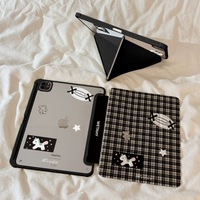 Étui pour tablette multi-pliable Classic Plaid Pony pour iPad 10e/11e/12e génération Air 4/5/6 et 8e génération 10,2 pouces Fabriqué en Chine