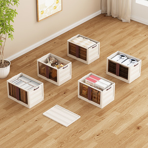 Bacs de rangement pliables empilables de grande capacité Conteneur pliable Organisateur <span class=keywords><strong>Cube</strong></span> Étagère d'armoire de rangement de cuisine en acier au carbone - Product Image 5