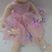 OEM ODM Poupée en peluche personnalisée pour filles, robe tutu rose à flocons de neige, jouet en peluche pour enfants