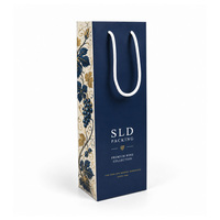 Sac en papier personnalisé pour bouteille de vin, emballage cadeau de luxe pour bouteille de vin, sac en papier personnalisé pour bouteille de vin individuelle