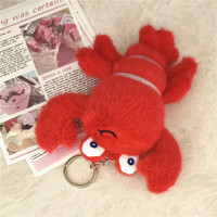 Vente en gros 12cm moelleux crabe peluche homard porte-clés personnalisé doux peluches porte-clés pendentif peluche animaux de mer jouets pour la promotion