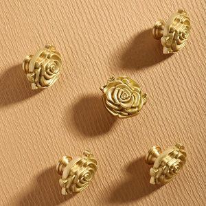 WJXFHTD PCS Perillas para gabinetes en oro cepillado, perillas para gabinetes en latón cepillado, adecuadas para todo tipo de cajones y gabinetes de zapatos - Product Image 6