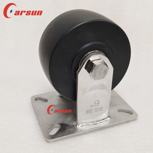 Ultra-Schwerlast Edelstahl Industrierollen 6 Zoll Nylon-Gussräder Starre Lenkrollen Feste Rollen - Product Image 4